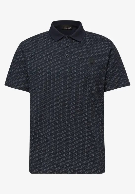 Gemustertes Poloshirt dark ink blue