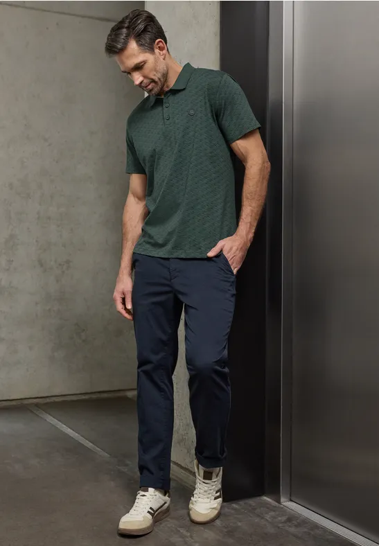 Gemustertes Poloshirt sea green