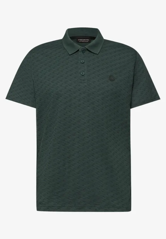 Gemustertes Poloshirt sea green