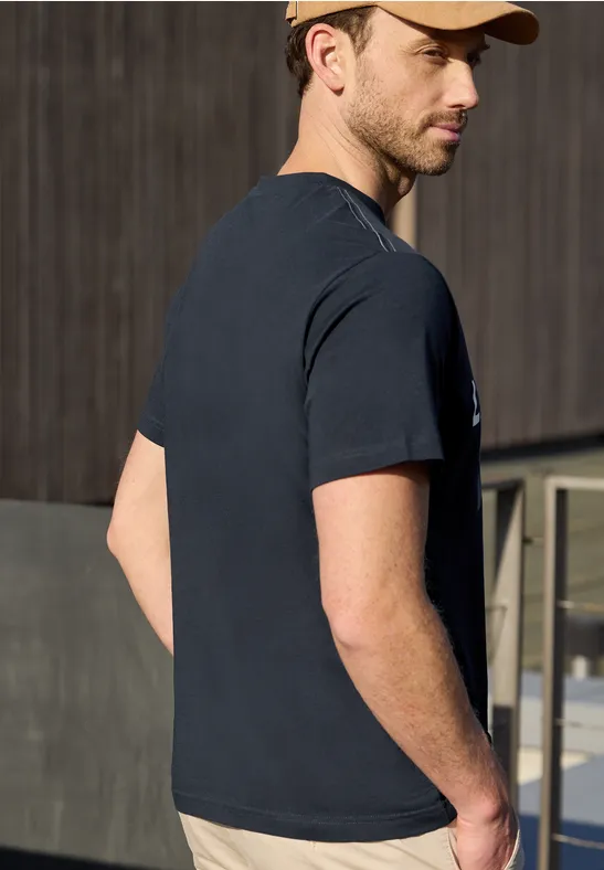 T-Shirt mit Rundhals und Print dark ink blue