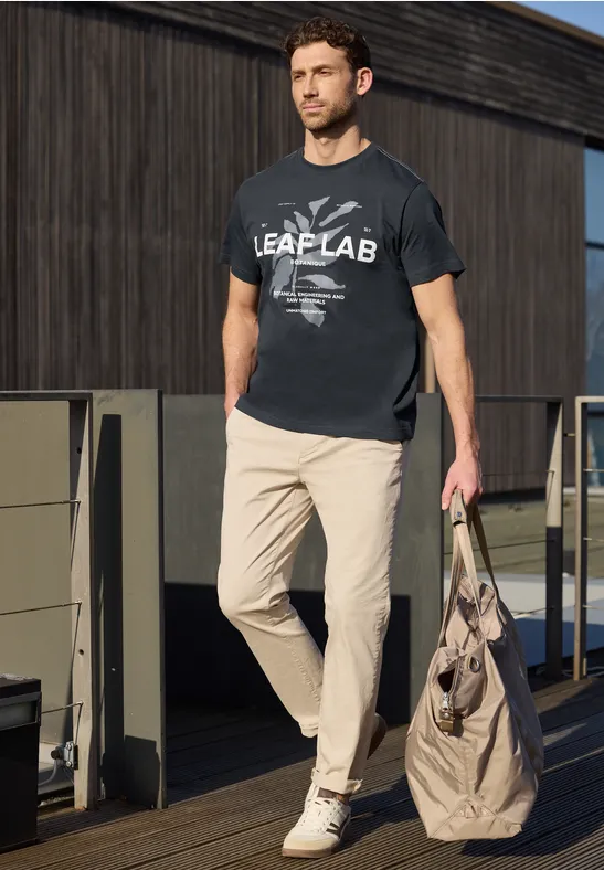 T-Shirt mit Rundhals und Print dark ink blue