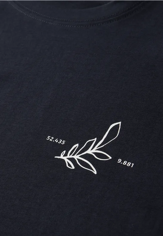 T-Shirt mit Rundhals und Backprint dark ink blue