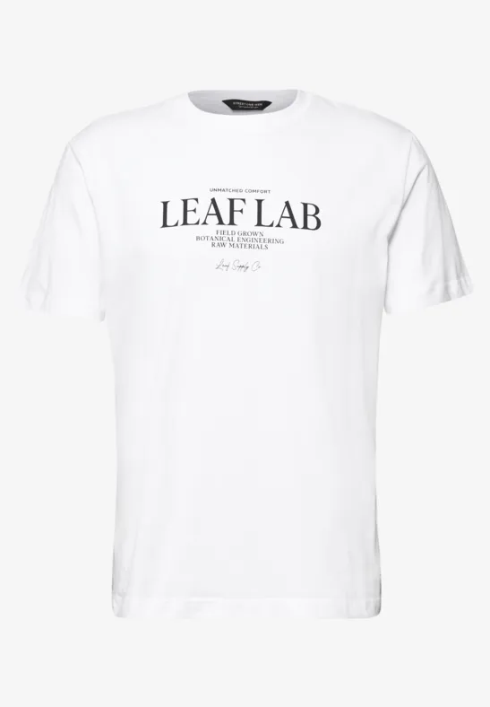 T-Shirt mit Rundhals und Chestprint bright white