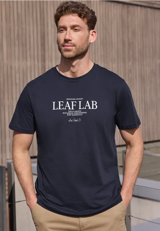 T-Shirt mit Rundhals und Chestprint dark ink blue