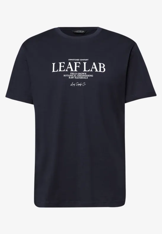 T-Shirt mit Rundhals und Chestprint dark ink blue