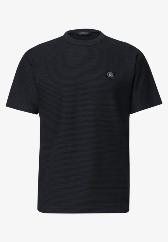 T-Shirt mit Rundhals und feinen Streifen dark ink blue