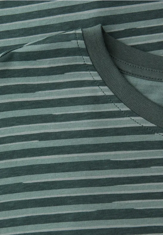 T-Shirt mit Rundhals und Allover-Print sea green