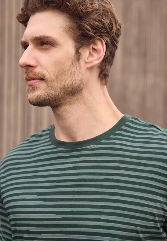 T-Shirt mit Rundhals und Allover-Print sea green