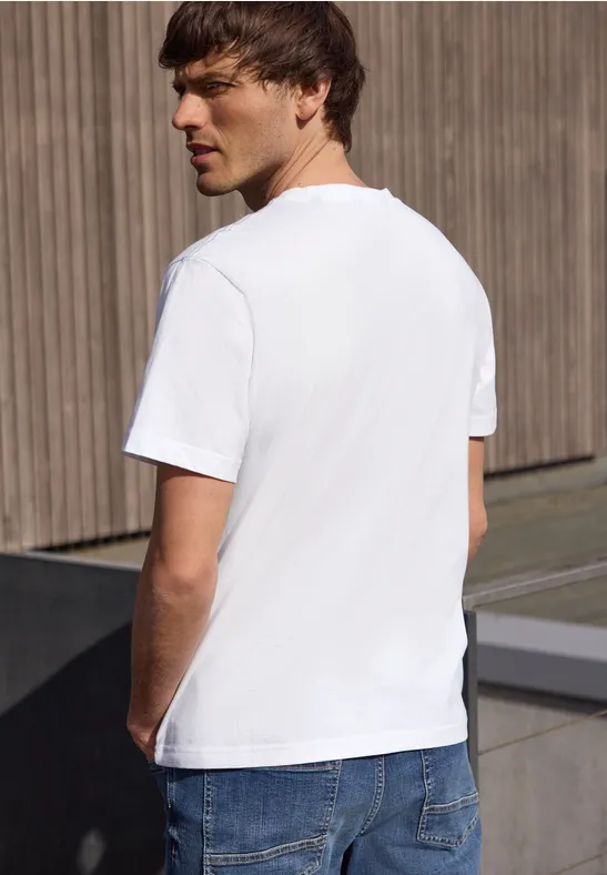 T-Shirt mit Rundhals und Fotoprint bright white