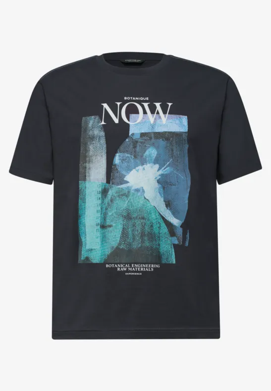 T-Shirt mit Rundhals und Fotoprint dark ink blue