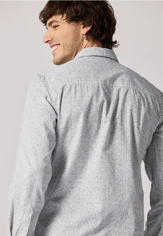 Kariertes Slim Fit Hemd bright white