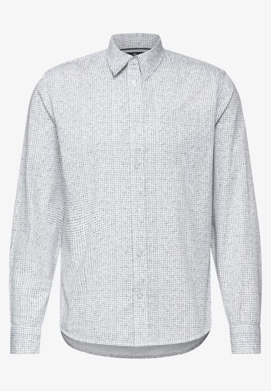 Kariertes Slim Fit Hemd bright white