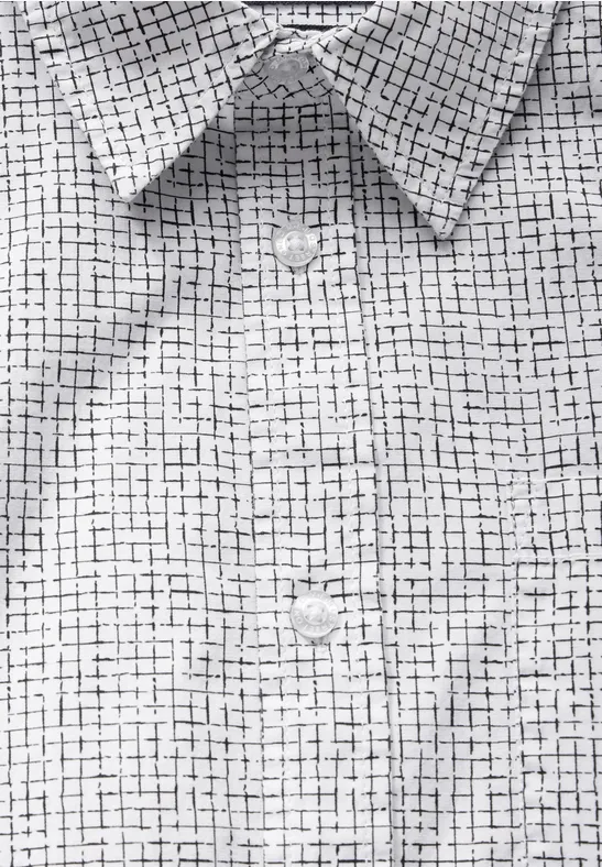 Kariertes Slim Fit Hemd bright white