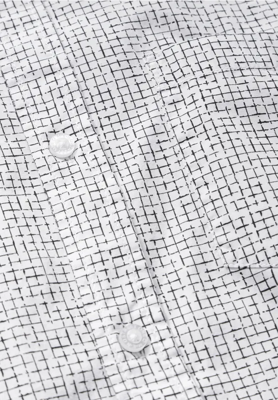 Kariertes Slim Fit Hemd bright white