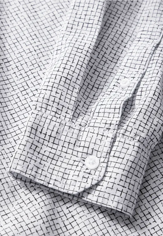 Kariertes Slim Fit Hemd bright white