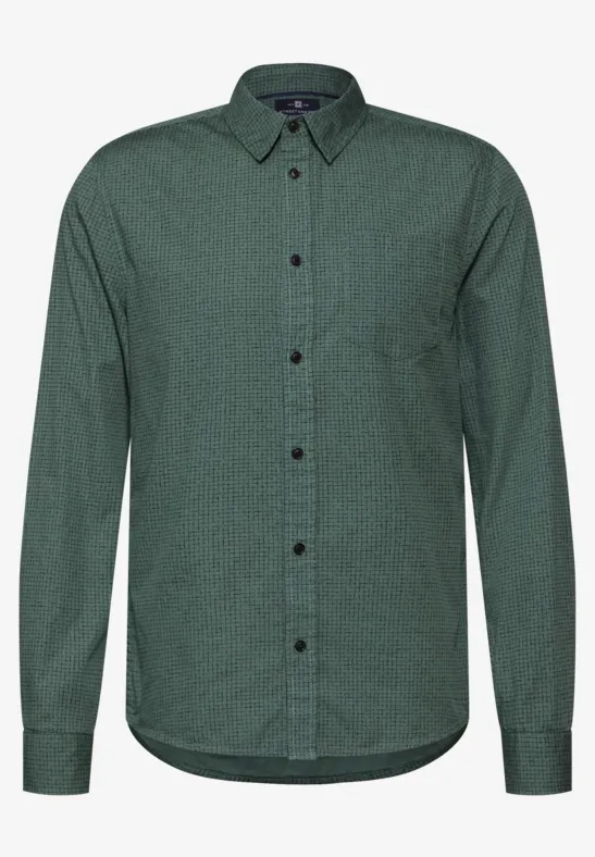 Kariertes Slim Fit Hemd mineral green