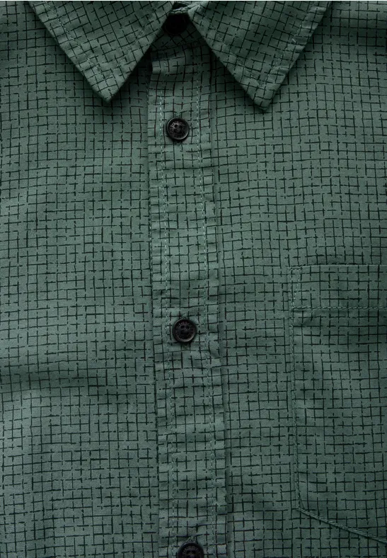Kariertes Slim Fit Hemd mineral green