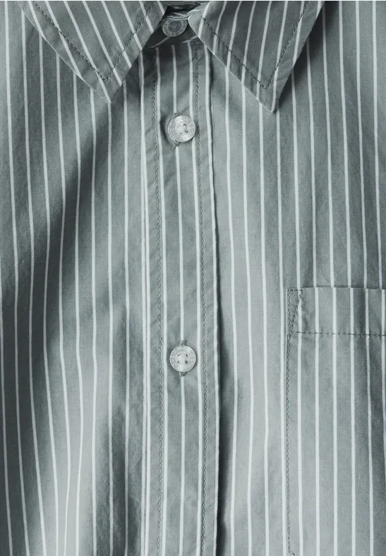 Slim Fit Stretch-Hemd silver green