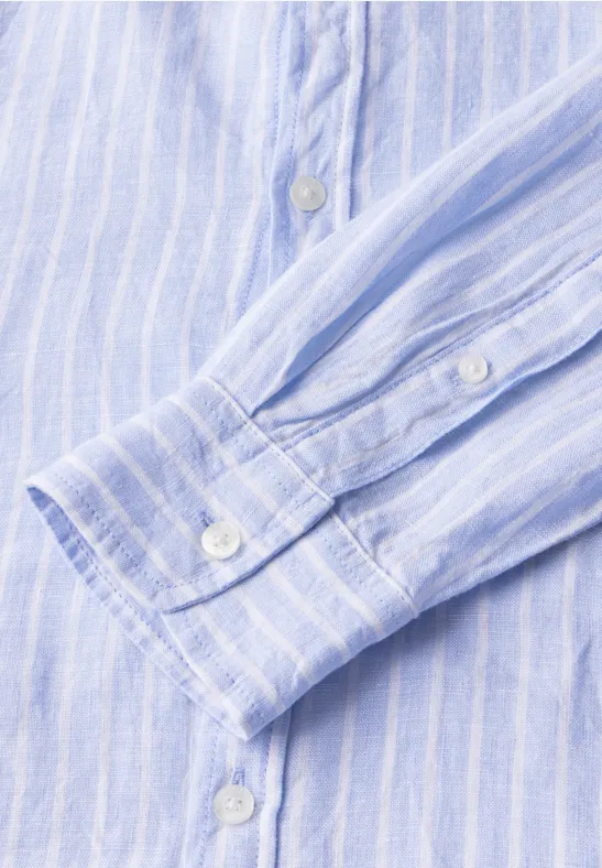 Gestreiftes Leinenhemd summer blue