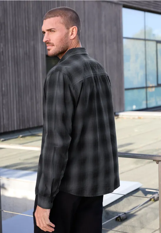 Chemise à carreaux en coton heavy grey