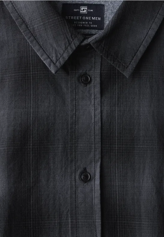 Chemise à carreaux en coton heavy grey