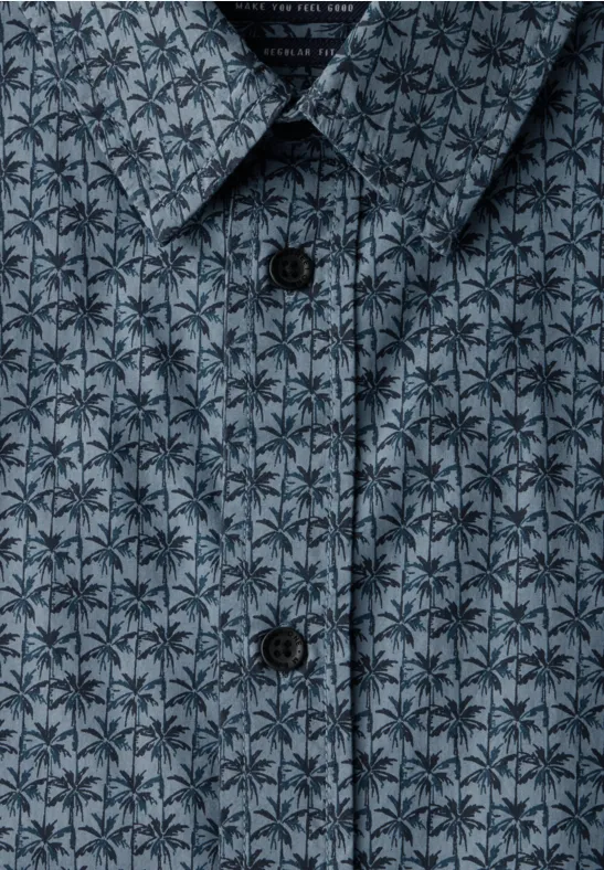 Popeline Hemd dusty blue