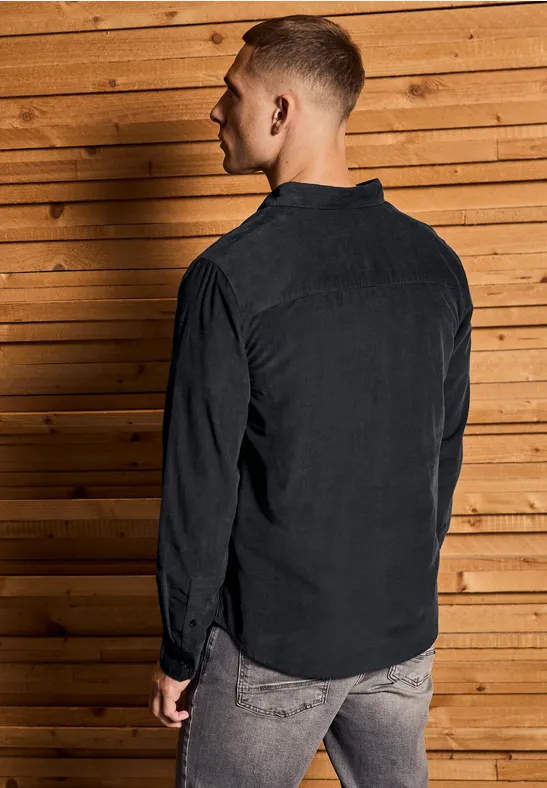 Softes Cordhemd graphite grey