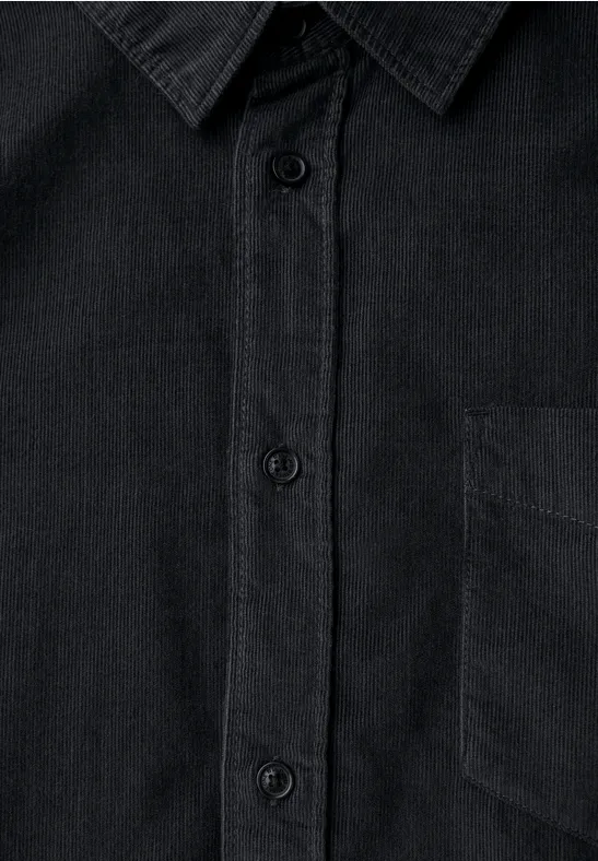 Softes Cordhemd graphite grey