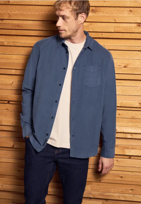 Chemise en velours côtelé doux balanced blue