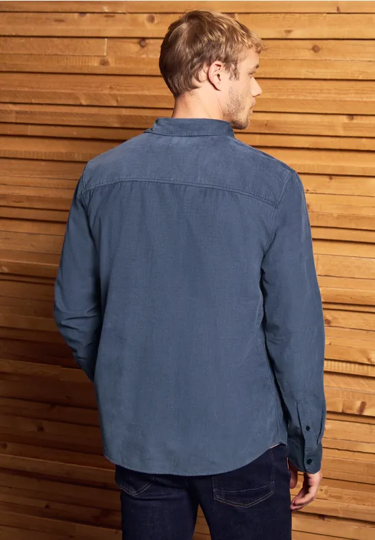 Chemise en velours côtelé doux balanced blue
