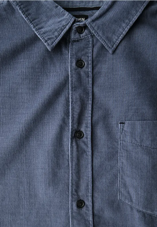 Chemise en velours côtelé doux balanced blue
