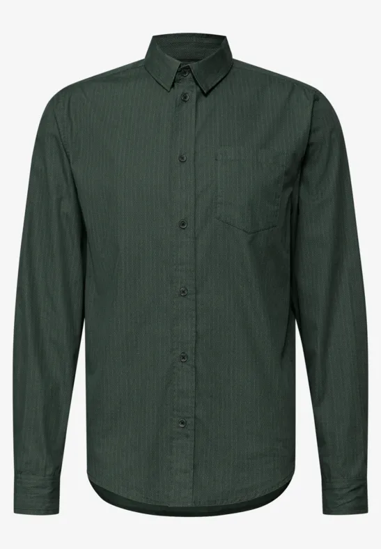 Popeline Herringbone Hemd soft olive green