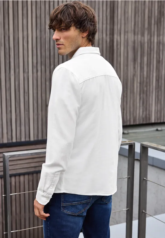 Shirt met piquéstructuur bright white