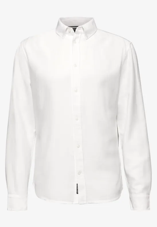 Shirt met piquéstructuur bright white