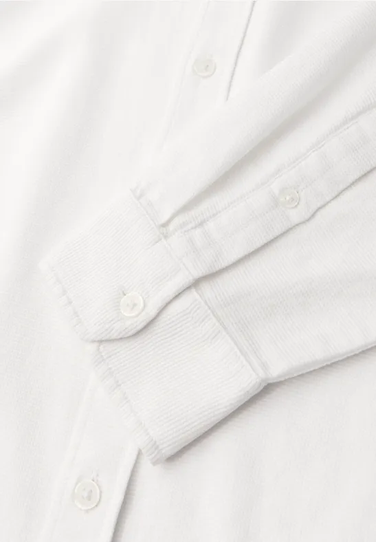 Shirt met piquéstructuur bright white