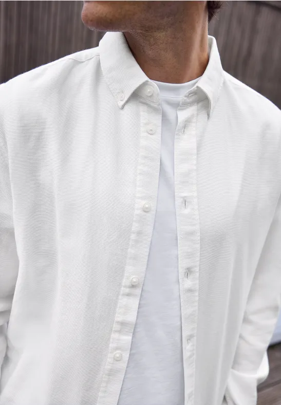 Shirt met piquéstructuur bright white