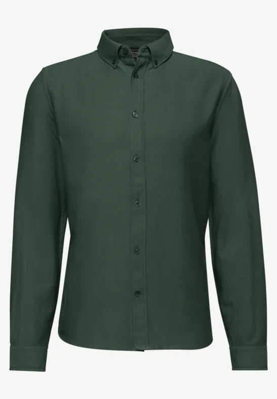 Koszula z teksturą piquée soft olive green