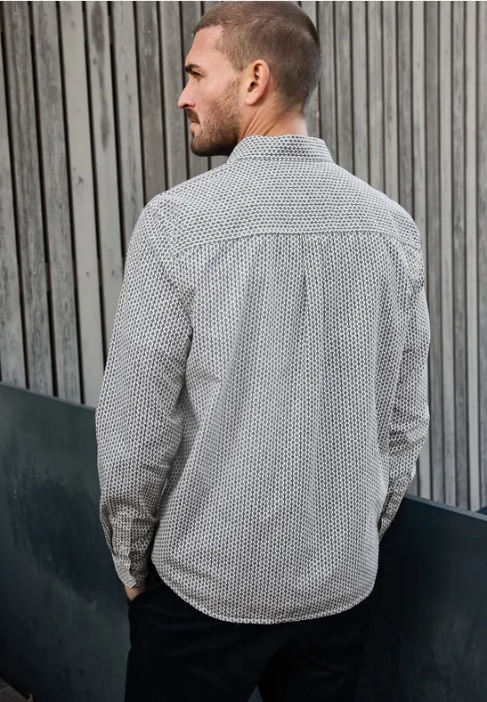 Chemise en popeline à motifs bright white