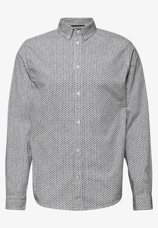 Chemise en popeline à motifs bright white