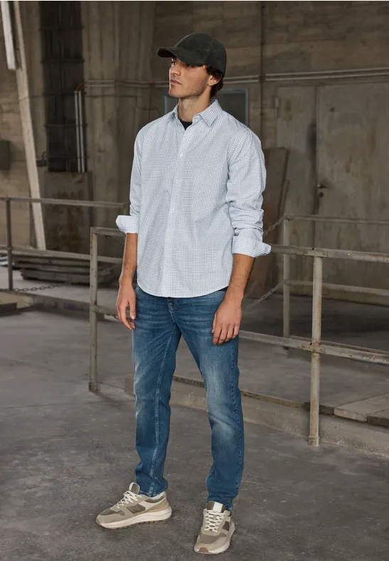 Chemise Popeline Minimal Print bright white