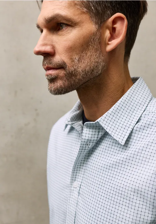 Chemise Popeline Minimal Print bright white