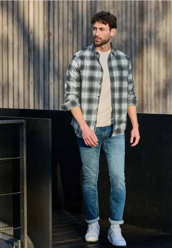 Kariertes Hemd timeless green