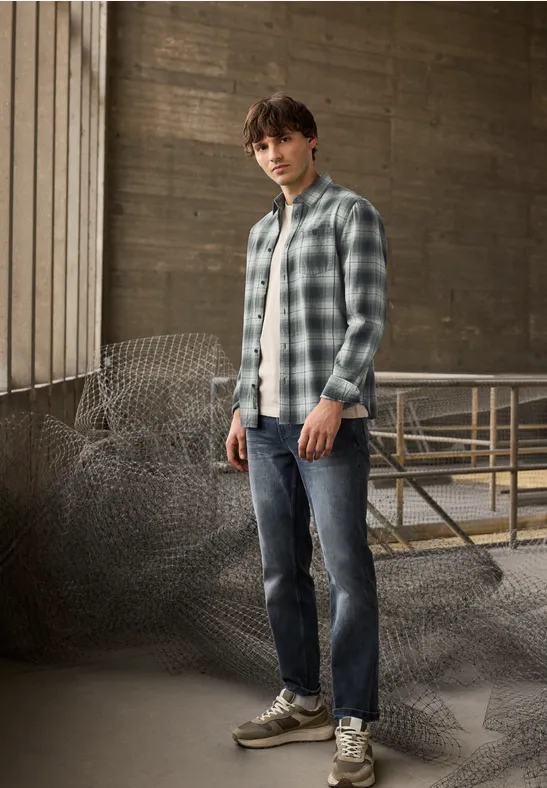 Kariertes Hemd timeless green