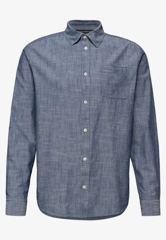 Chambray overhemd dark ink blue