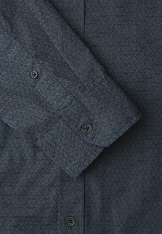 Popeline Hemd dark ink blue
