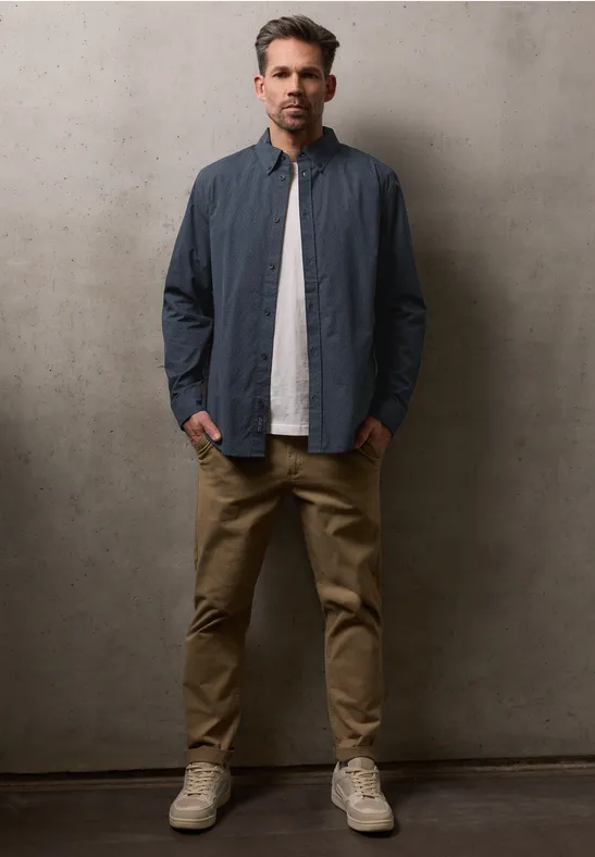 Popeline Hemd dark ink blue