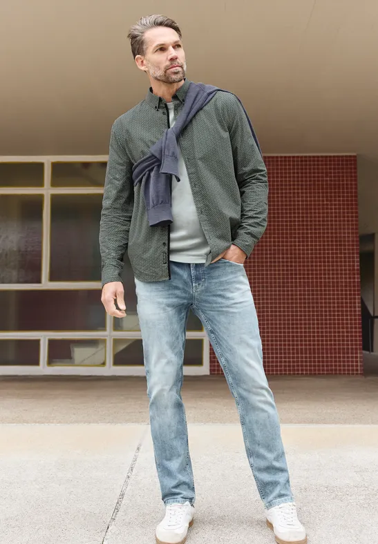 Popeline overhemd dusty mint