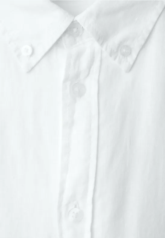 Langarm Hemd aus Leinen White