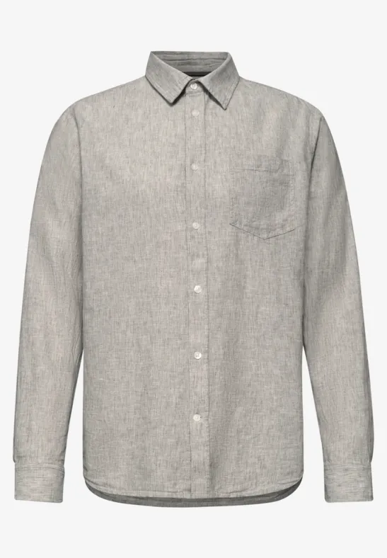 Langarm Hemd aus Leinenmix oak brown