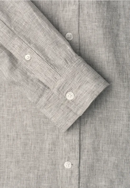 Langarm Hemd aus Leinenmix oak brown